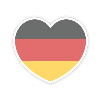 Heart Flag of Germany - STICKER Vinyl Kiss-Cut Decal 4 Inch Transparent - The Sticker Space