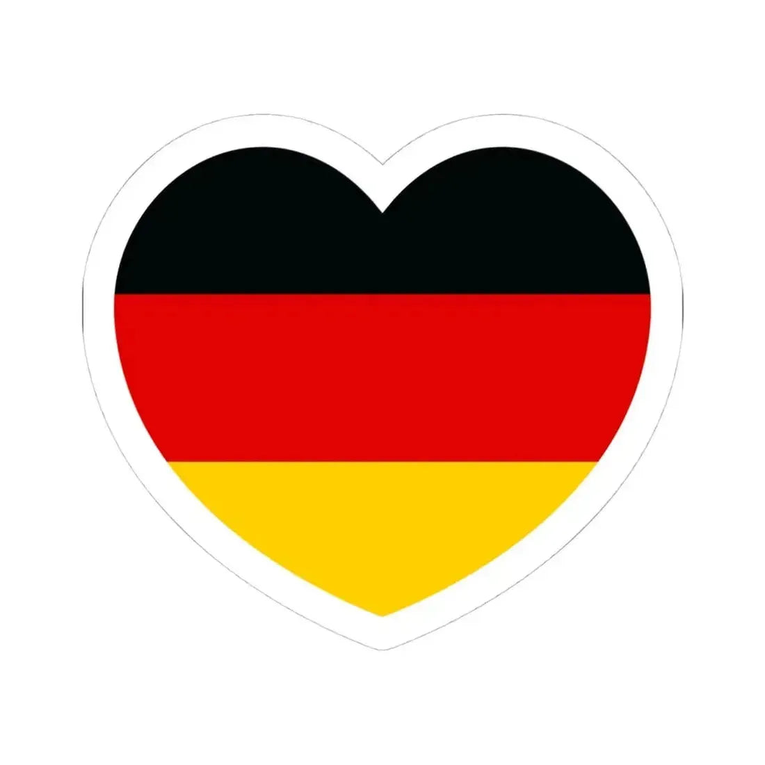 Heart Flag of Germany - STICKER Vinyl Kiss-Cut Decal 4 Inch White - The Sticker Space