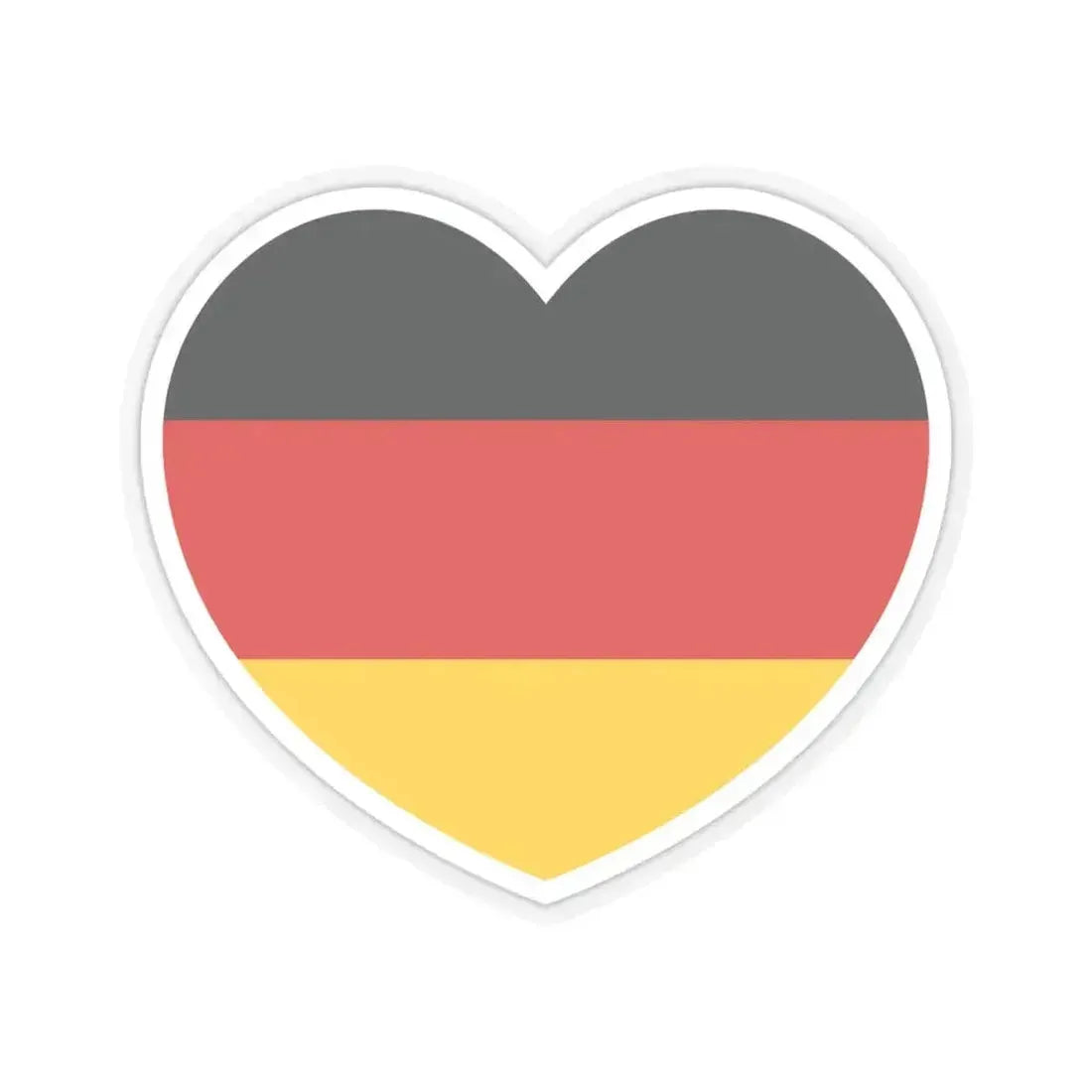 Heart Flag of Germany - STICKER Vinyl Kiss-Cut Decal 6 Inch Transparent - The Sticker Space