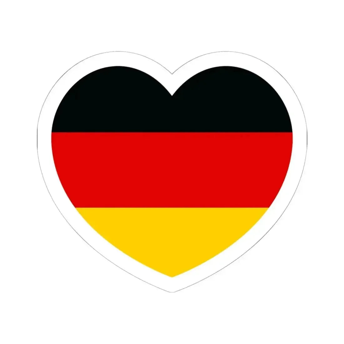 Heart Flag of Germany - STICKER Vinyl Kiss-Cut Decal 6 Inch White - The Sticker Space