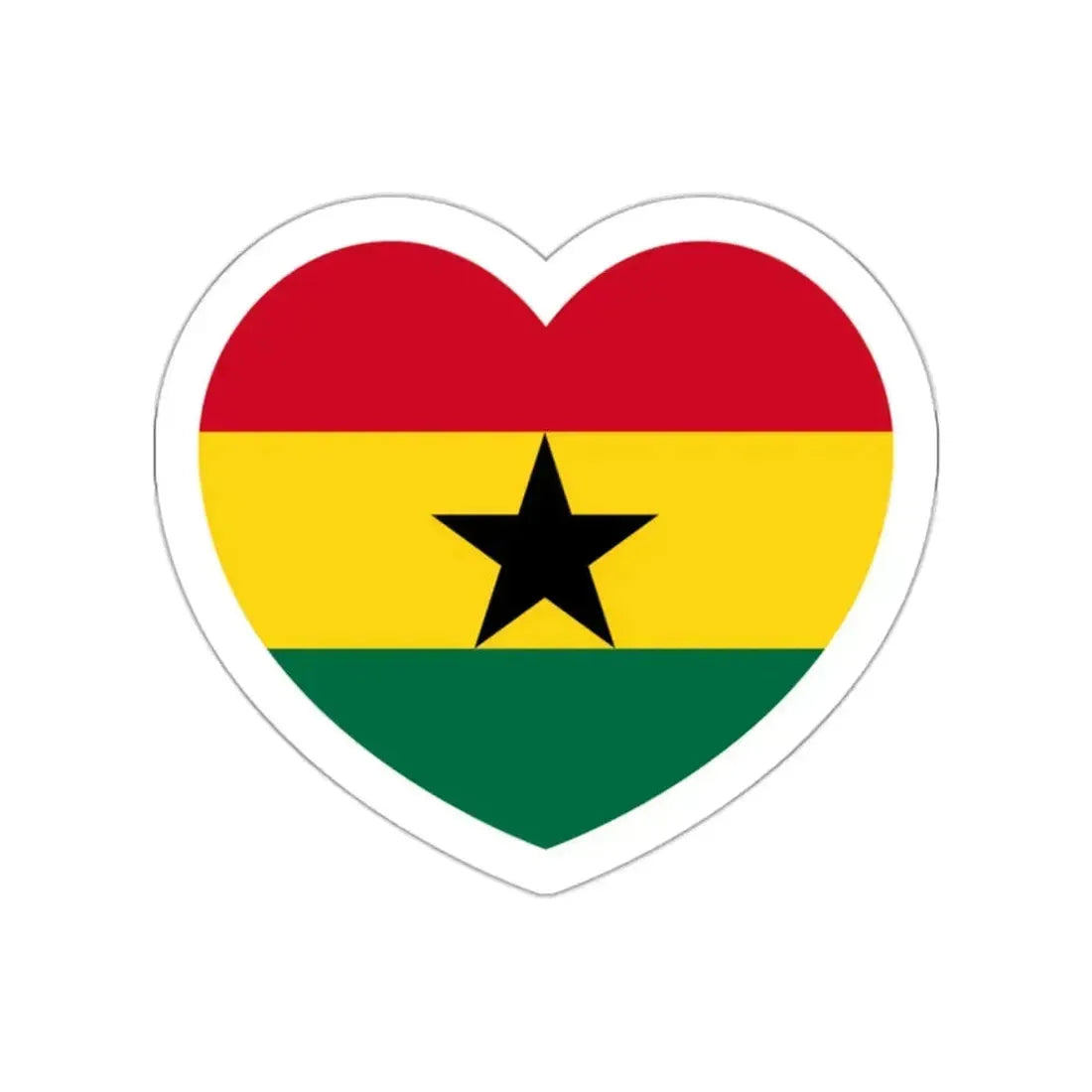 Heart Flag of Ghana - STICKER Vinyl Die-Cut Decal White Die-Cut 2 Inch - The Sticker Space