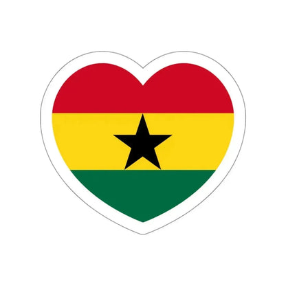 Heart Flag of Ghana - STICKER Vinyl Die-Cut Decal White Die-Cut 3 Inch - The Sticker Space