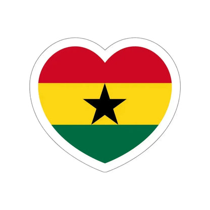Heart Flag of Ghana - STICKER Vinyl Die-Cut Decal White Die-Cut 5 Inch - The Sticker Space