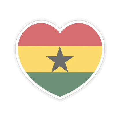 Heart Flag of Ghana - STICKER Vinyl Kiss-Cut Decal 2 Inch Transparent - The Sticker Space