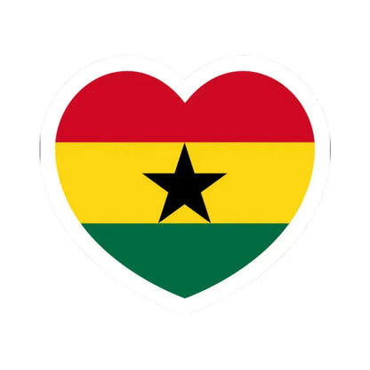 Heart Flag of Ghana - STICKER Vinyl Kiss-Cut Decal 2 Inch White - The Sticker Space