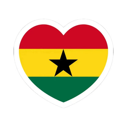 Heart Flag of Ghana - STICKER Vinyl Kiss-Cut Decal 3 Inch White - The Sticker Space