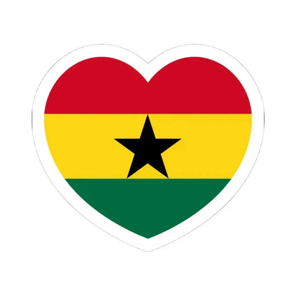 Heart Flag of Ghana - STICKER Vinyl Kiss-Cut Decal 4 Inch White - The Sticker Space