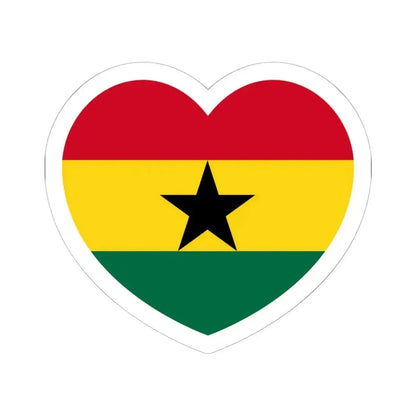 Heart Flag of Ghana - STICKER Vinyl Kiss-Cut Decal 6 Inch White - The Sticker Space