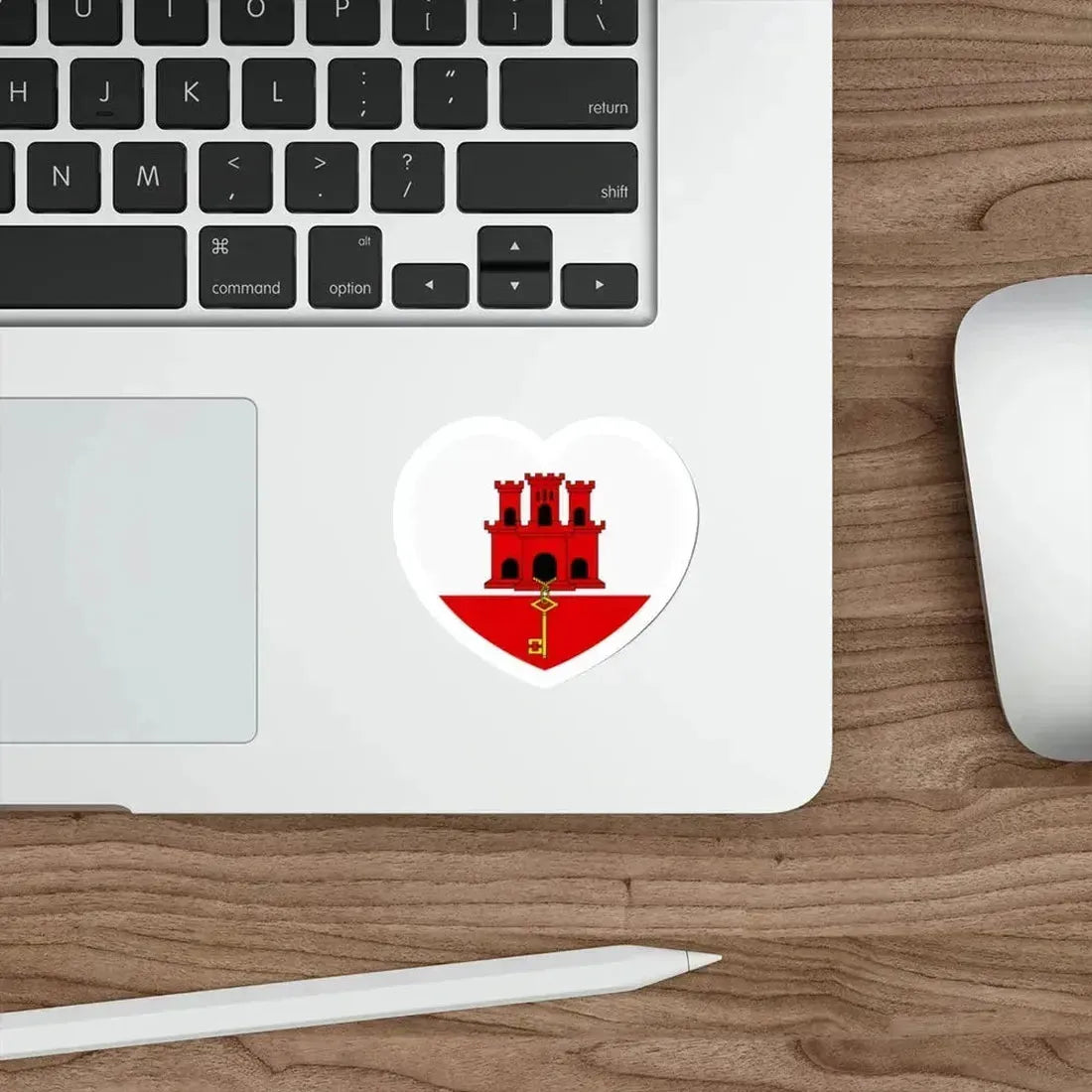 Heart Flag of Gibraltar - STICKER Vinyl Die-Cut Decal - The Sticker Space