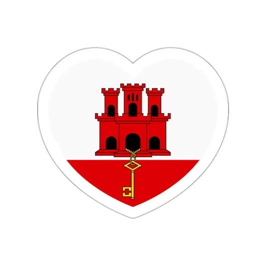 Heart Flag of Gibraltar - STICKER Vinyl Die-Cut Decal White Die-Cut 2 Inch - The Sticker Space