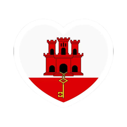 Heart Flag of Gibraltar - STICKER Vinyl Kiss-Cut Decal 2 Inch White - The Sticker Space