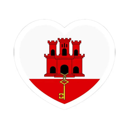 Heart Flag of Gibraltar - STICKER Vinyl Kiss-Cut Decal 3 Inch White - The Sticker Space