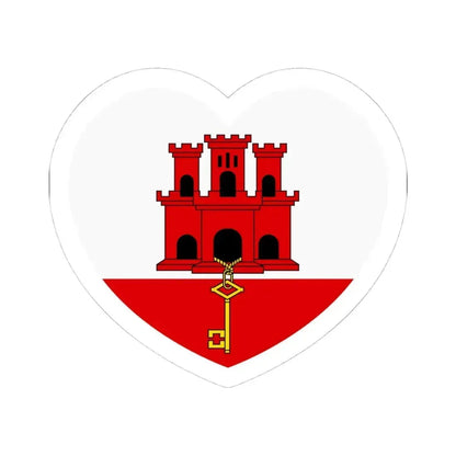 Heart Flag of Gibraltar - STICKER Vinyl Kiss-Cut Decal 4 Inch White - The Sticker Space