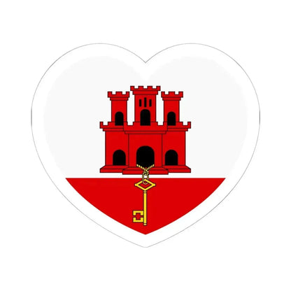 Heart Flag of Gibraltar - STICKER Vinyl Kiss-Cut Decal 6 Inch White - The Sticker Space