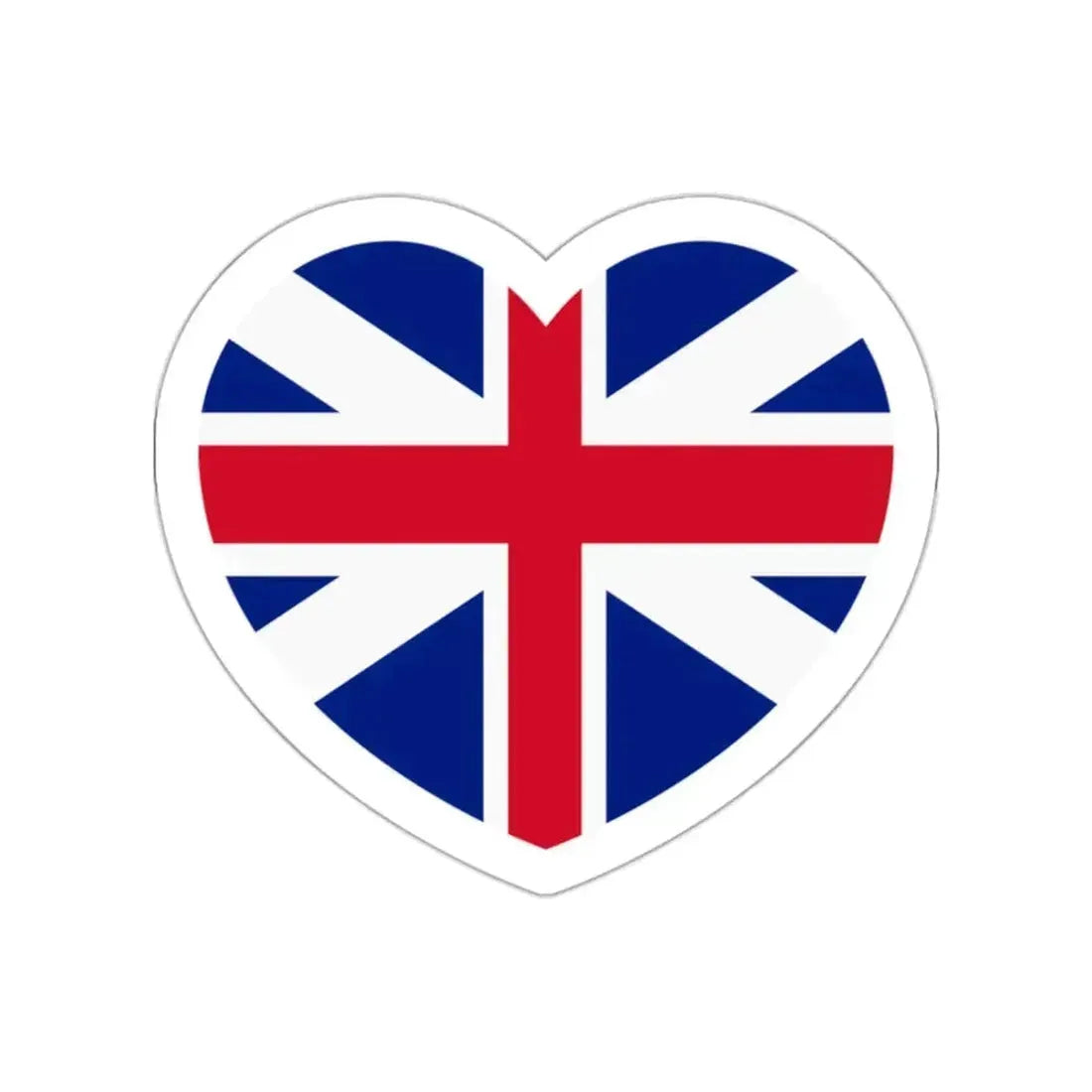 Heart Flag of Great Britain 1707-1800 - STICKER Vinyl Die-Cut Decal White Die-Cut 2 Inch - The Sticker Space
