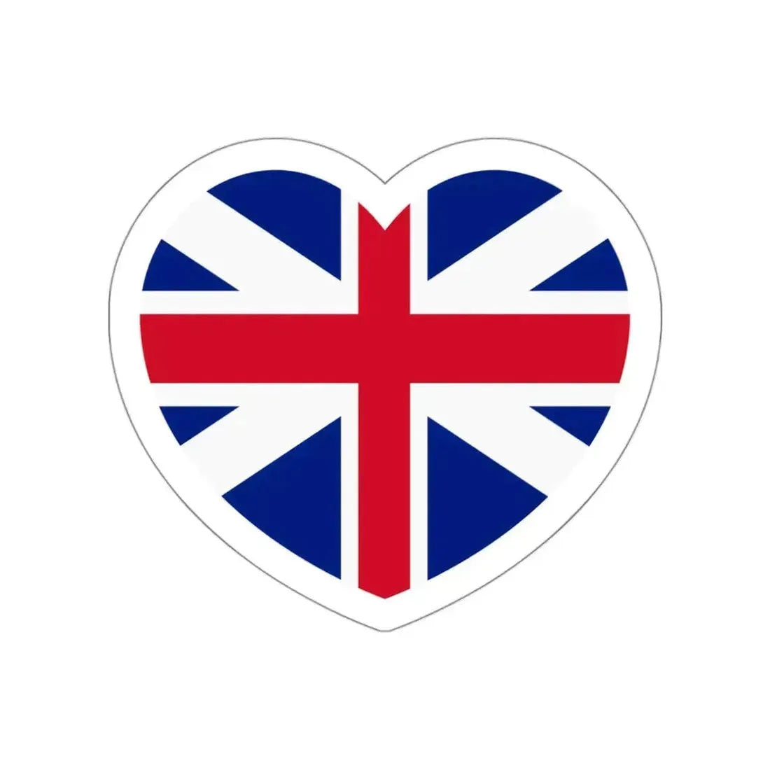 Heart Flag of Great Britain 1707-1800 - STICKER Vinyl Die-Cut Decal White Die-Cut 3 Inch - The Sticker Space