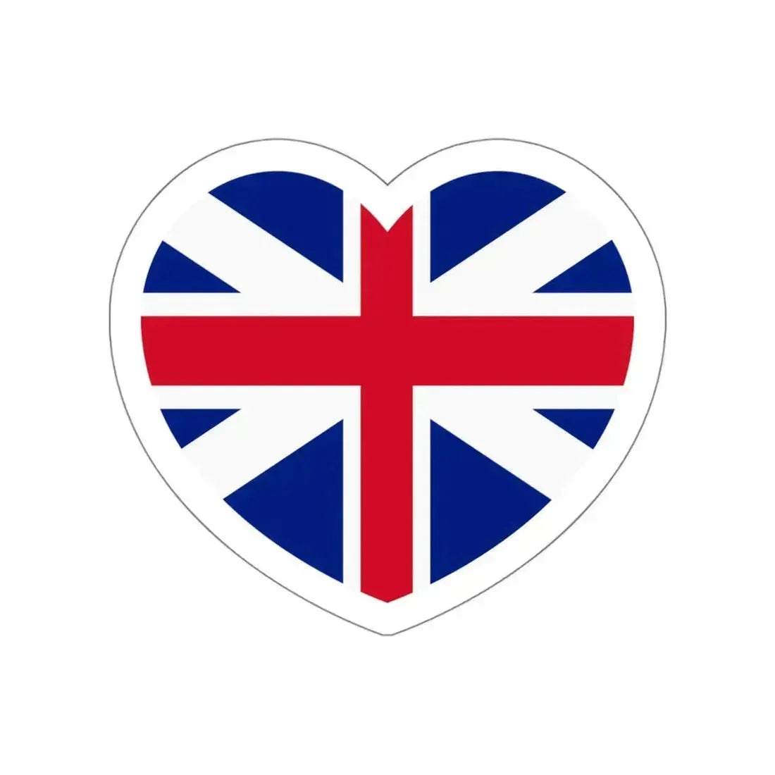 Heart Flag of Great Britain 1707-1800 - STICKER Vinyl Die-Cut Decal White Die-Cut 5 Inch - The Sticker Space