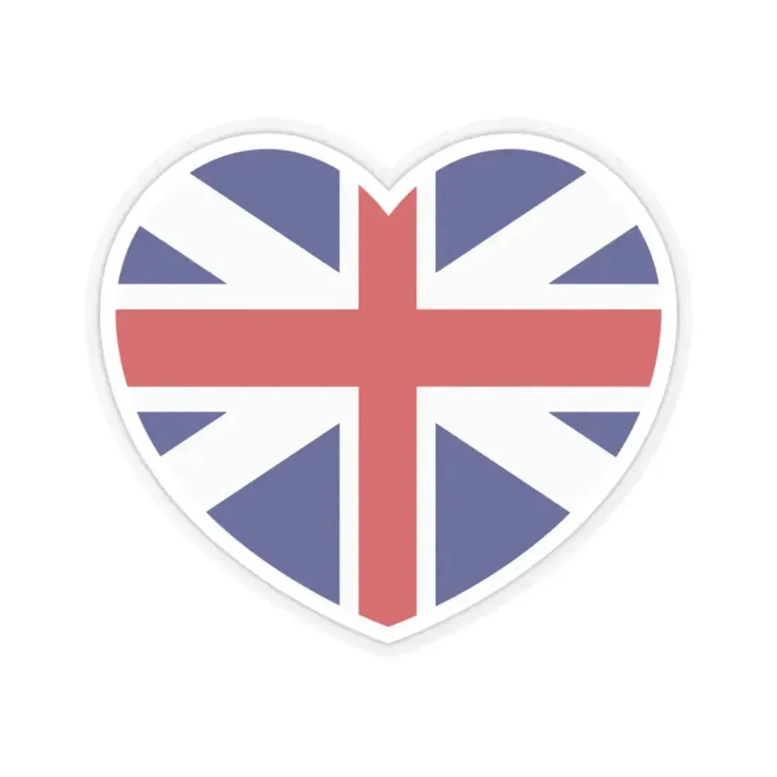 Heart Flag of Great Britain 1707-1800 - STICKER Vinyl Kiss-Cut Decal 2 Inch Transparent - The Sticker Space