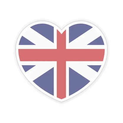 Heart Flag of Great Britain 1707-1800 - STICKER Vinyl Kiss-Cut Decal 2 Inch Transparent - The Sticker Space