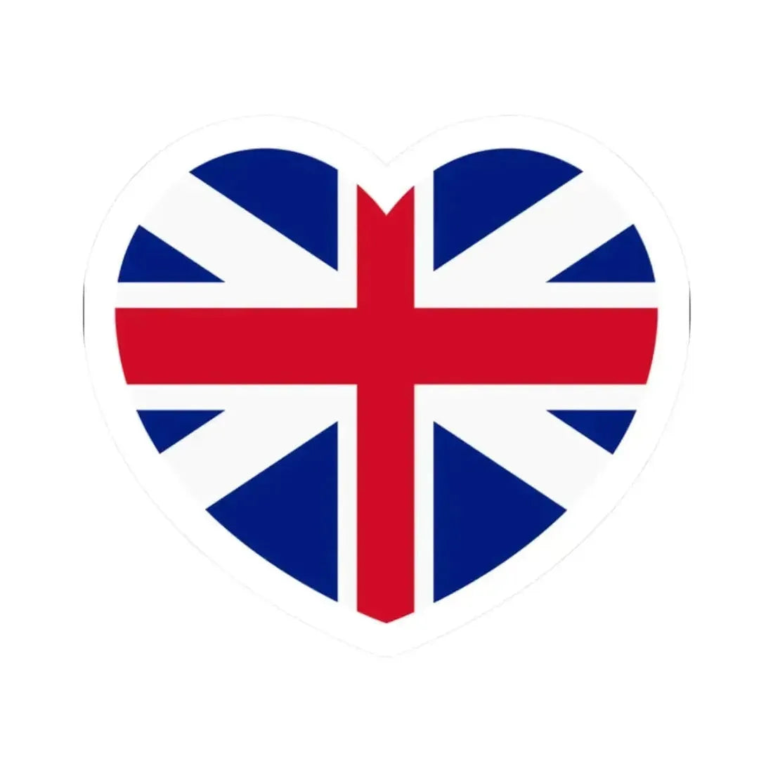 Heart Flag of Great Britain 1707-1800 - STICKER Vinyl Kiss-Cut Decal 2 Inch White - The Sticker Space