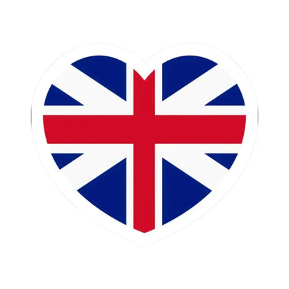 Heart Flag of Great Britain 1707-1800 - STICKER Vinyl Kiss-Cut Decal 2 Inch White - The Sticker Space
