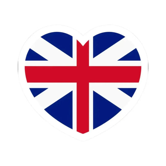 Heart Flag of Great Britain 1707-1800 - STICKER Vinyl Kiss-Cut Decal 2 Inch White - The Sticker Space