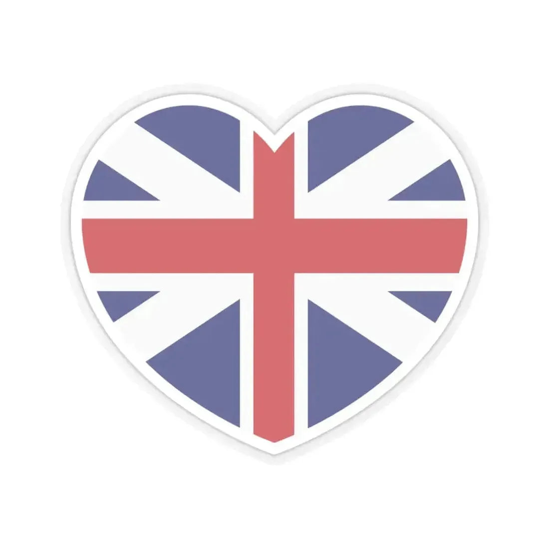 Heart Flag of Great Britain 1707-1800 - STICKER Vinyl Kiss-Cut Decal 3 Inch Transparent - The Sticker Space