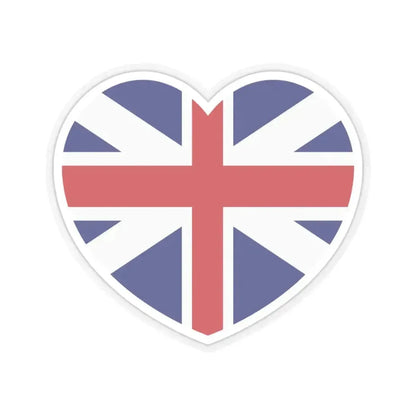 Heart Flag of Great Britain 1707-1800 - STICKER Vinyl Kiss-Cut Decal 3 Inch Transparent - The Sticker Space