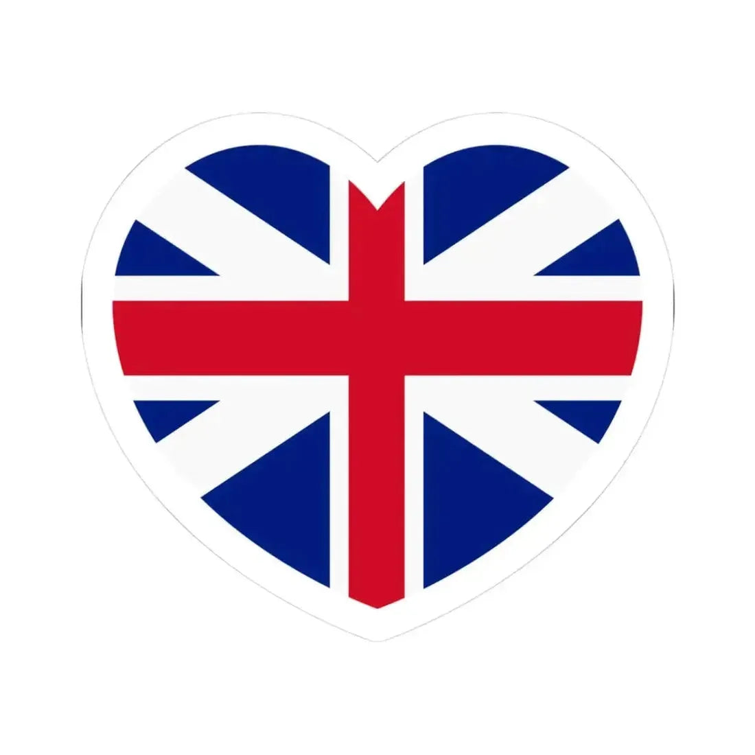Heart Flag of Great Britain 1707-1800 - STICKER Vinyl Kiss-Cut Decal 3 Inch White - The Sticker Space
