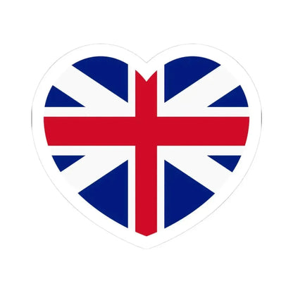 Heart Flag of Great Britain 1707-1800 - STICKER Vinyl Kiss-Cut Decal 3 Inch White - The Sticker Space
