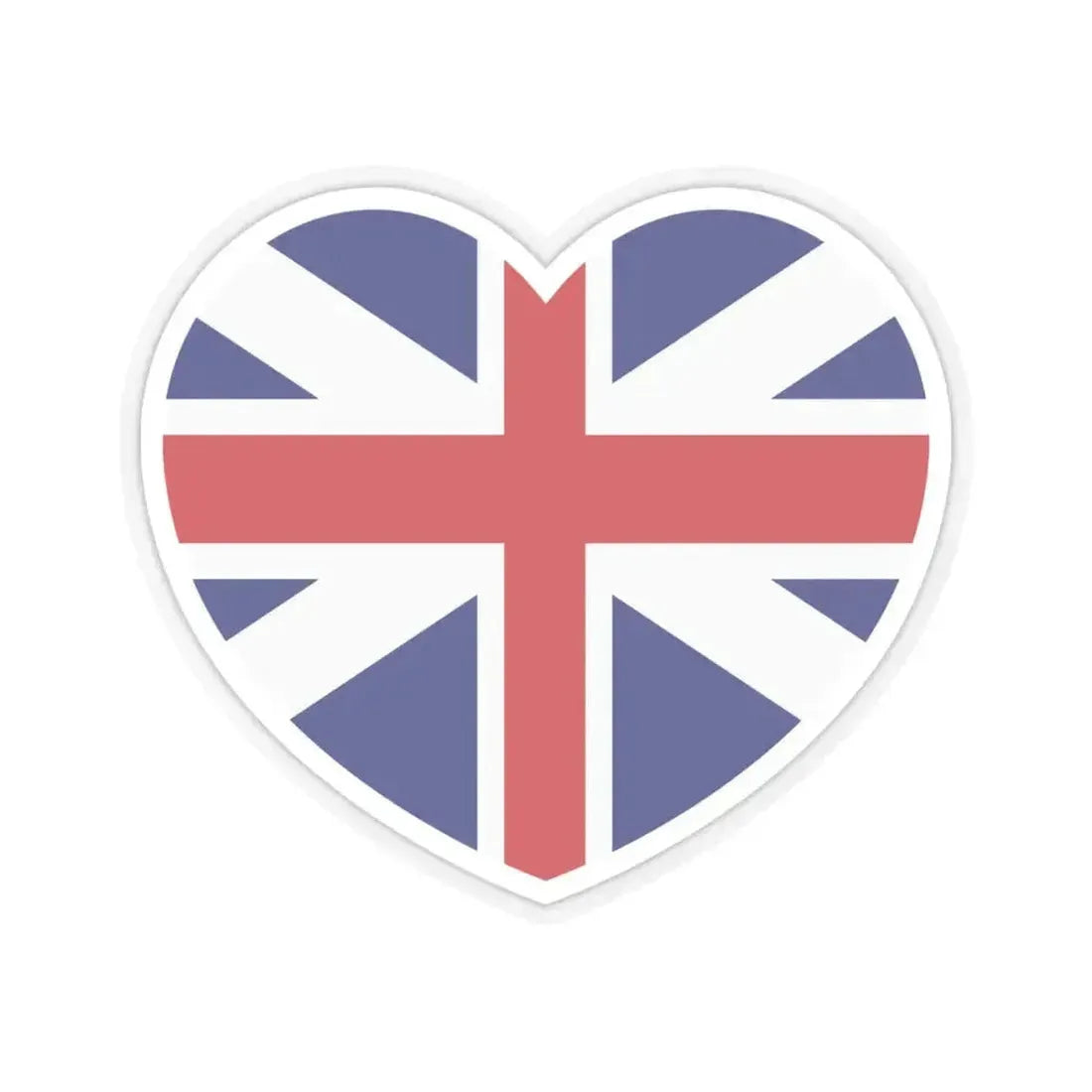 Heart Flag of Great Britain 1707-1800 - STICKER Vinyl Kiss-Cut Decal 4 Inch Transparent - The Sticker Space