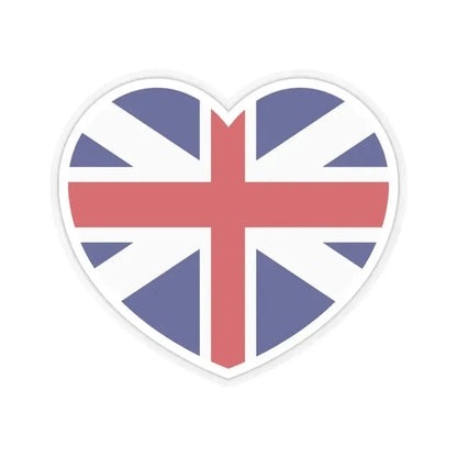 Heart Flag of Great Britain 1707-1800 - STICKER Vinyl Kiss-Cut Decal 4 Inch Transparent - The Sticker Space