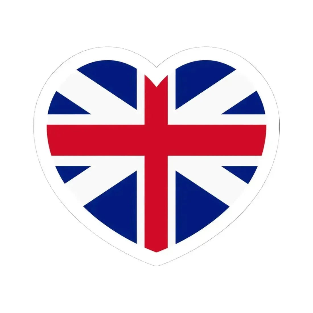 Heart Flag of Great Britain 1707-1800 - STICKER Vinyl Kiss-Cut Decal 4 Inch White - The Sticker Space