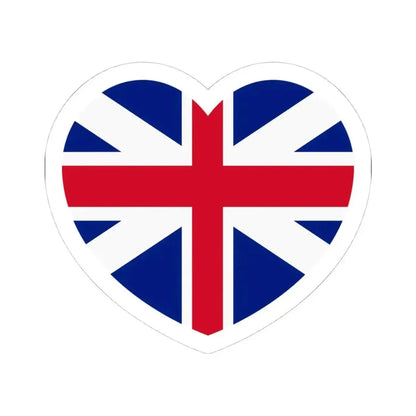 Heart Flag of Great Britain 1707-1800 - STICKER Vinyl Kiss-Cut Decal 4 Inch White - The Sticker Space