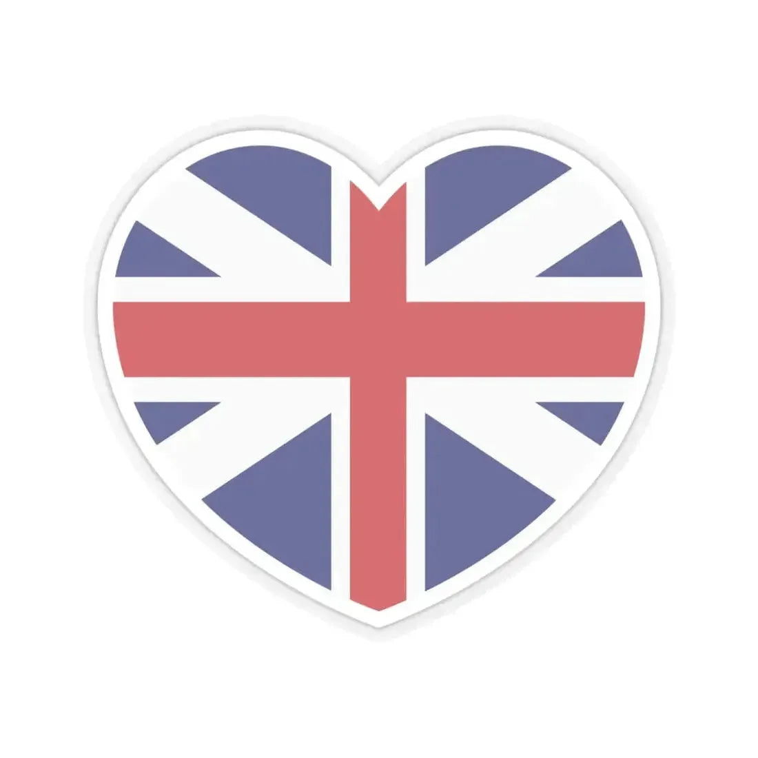 Heart Flag of Great Britain 1707-1800 - STICKER Vinyl Kiss-Cut Decal 6 Inch Transparent - The Sticker Space