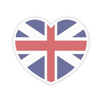 Heart Flag of Great Britain 1707-1800 - STICKER Vinyl Kiss-Cut Decal 6 Inch Transparent - The Sticker Space