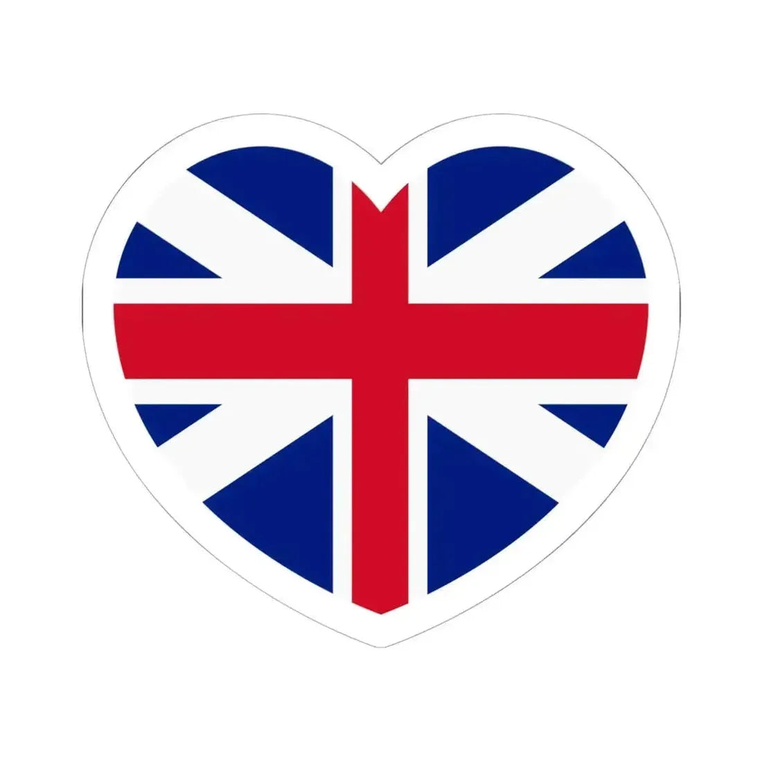 Heart Flag of Great Britain 1707-1800 - STICKER Vinyl Kiss-Cut Decal 6 Inch White - The Sticker Space