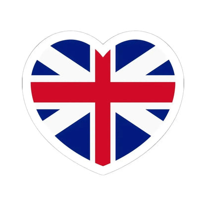 Heart Flag of Great Britain 1707-1800 - STICKER Vinyl Kiss-Cut Decal 6 Inch White - The Sticker Space