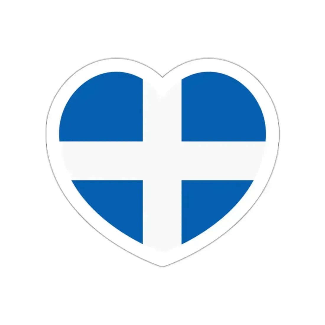 Heart Flag of Greece 1822-1978 - STICKER Vinyl Die-Cut Decal White Die-Cut 2 Inch - The Sticker Space