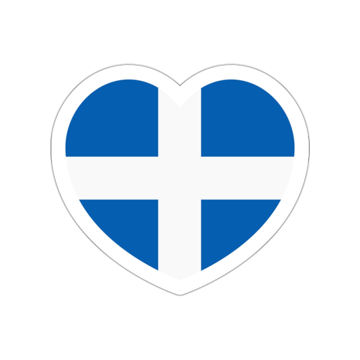 Heart Flag of Greece 1822-1978 - STICKER Vinyl Die-Cut Decal-White-The Sticker Space