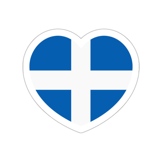 Heart Flag of Greece 1822-1978 - STICKER Vinyl Die-Cut Decal-White-The Sticker Space