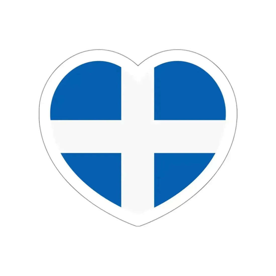 Heart Flag of Greece 1822-1978 - STICKER Vinyl Die-Cut Decal White Die-Cut 3 Inch - The Sticker Space