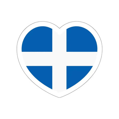Heart Flag of Greece 1822-1978 - STICKER Vinyl Die-Cut Decal White Die-Cut 4 Inch - The Sticker Space