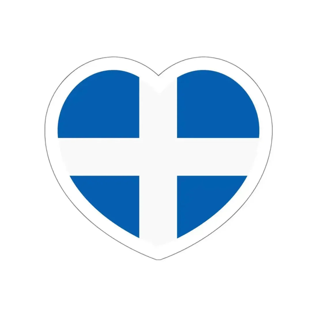 Heart Flag of Greece 1822-1978 - STICKER Vinyl Die-Cut Decal White Die-Cut 6 Inch - The Sticker Space