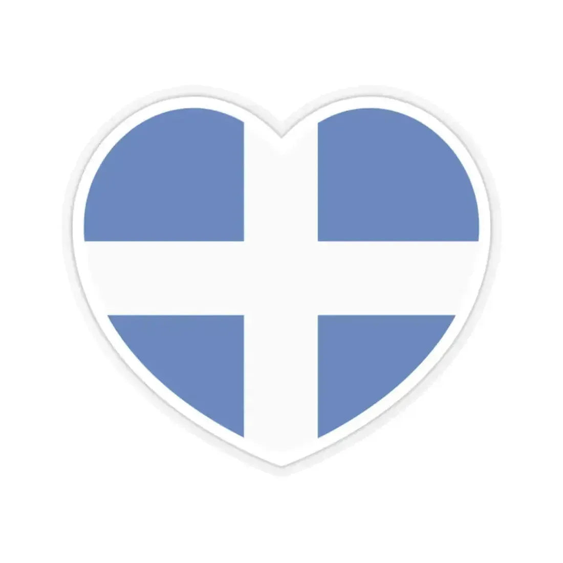 Heart Flag of Greece 1822-1978 - STICKER Vinyl Kiss-Cut Decal 2 Inch Transparent - The Sticker Space