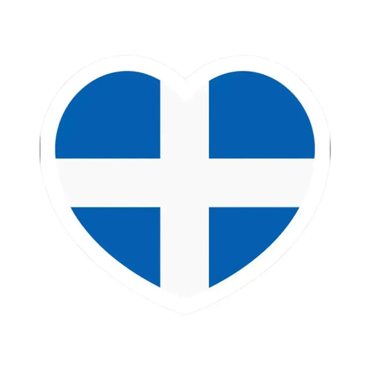 Heart Flag of Greece 1822-1978 - STICKER Vinyl Kiss-Cut Decal 2 Inch White - The Sticker Space