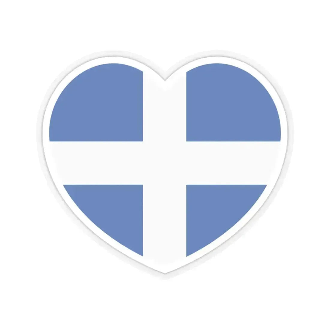 Heart Flag of Greece 1822-1978 - STICKER Vinyl Kiss-Cut Decal 3 Inch Transparent - The Sticker Space