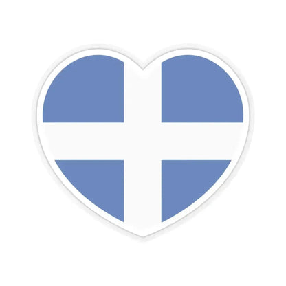 Heart Flag of Greece 1822-1978 - STICKER Vinyl Kiss-Cut Decal 3 Inch Transparent - The Sticker Space