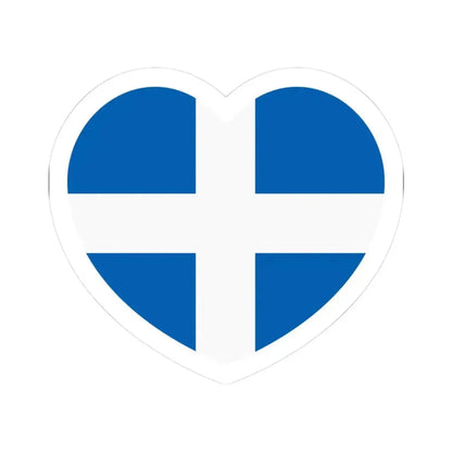 Heart Flag of Greece 1822-1978 - STICKER Vinyl Kiss-Cut Decal 3 Inch White - The Sticker Space