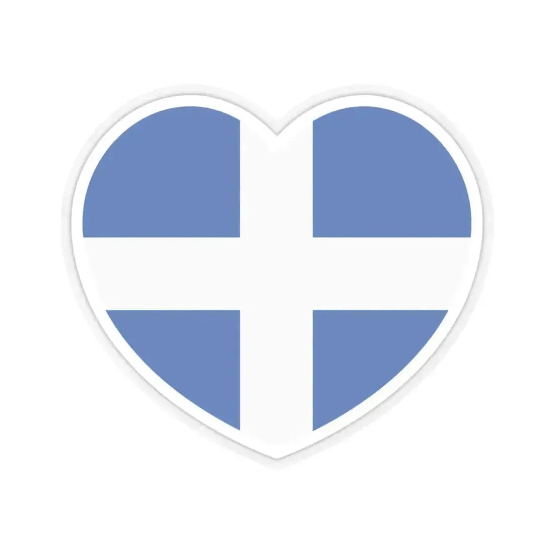 Heart Flag of Greece 1822-1978 - STICKER Vinyl Kiss-Cut Decal 4 Inch Transparent - The Sticker Space
